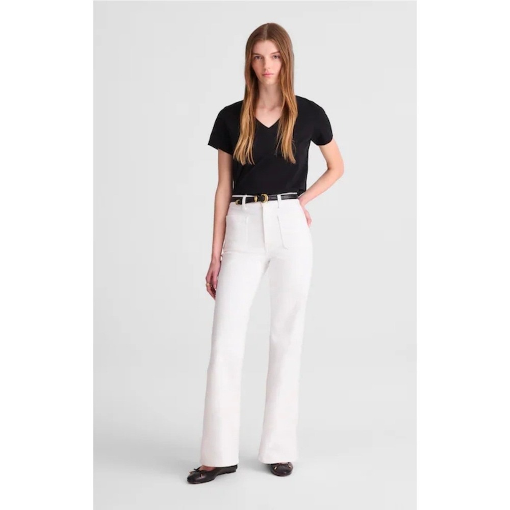 Madewell Emmy Wide-Leg Jean High Rise White Women 28‎ Short Patch Pocket